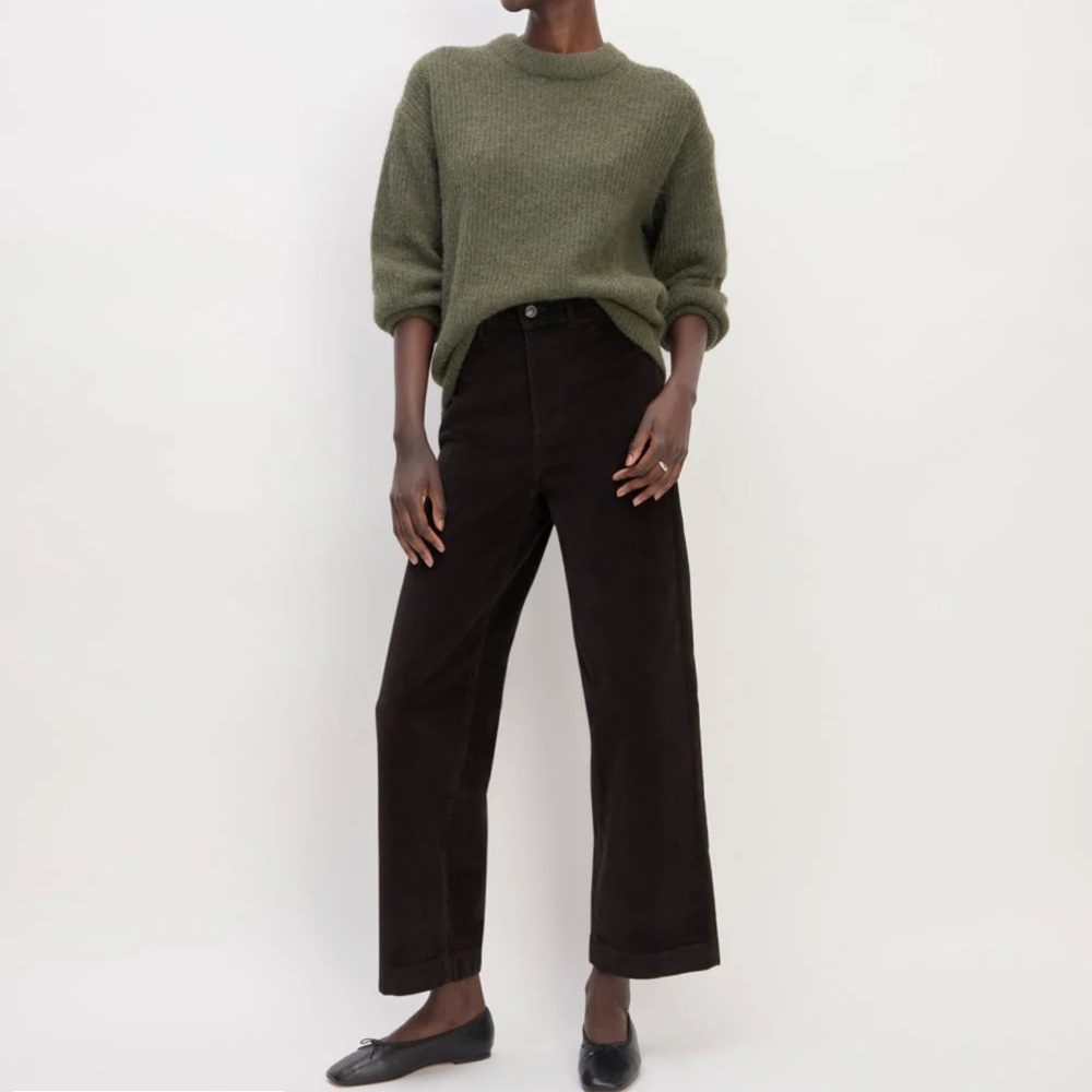 Everlane Corduroy Wide Leg Pants, Black